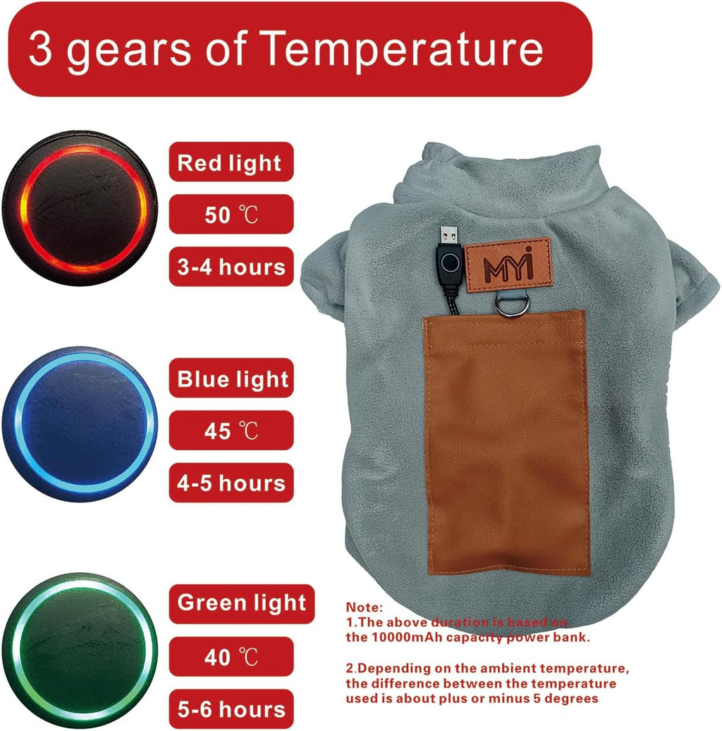 Winter Heated Dog Electric Warm Coat Clothes for Small Medium Large Dogs Outside/Inside Cold Weather Jacket pet Vest
