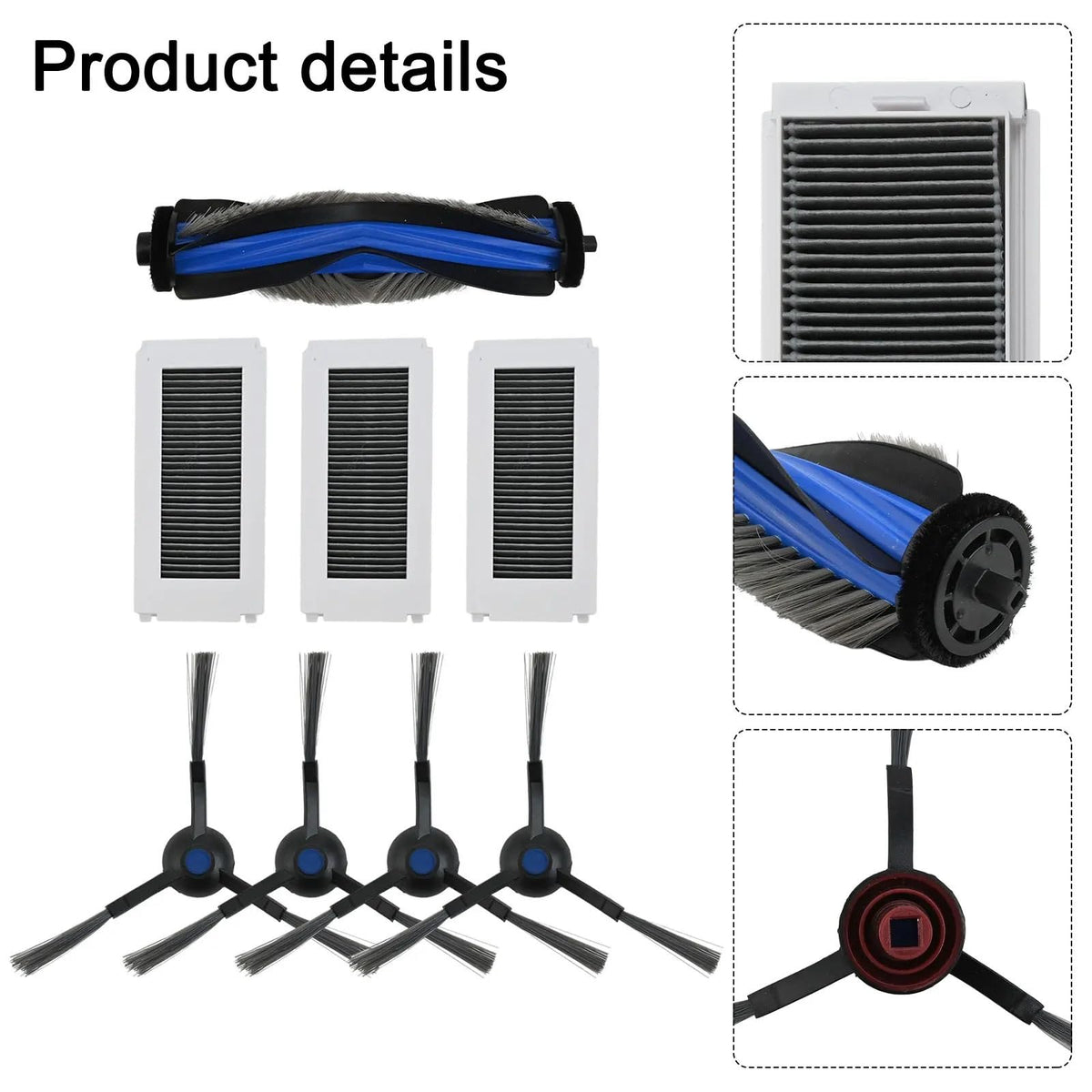 Main Brush Filter Replacement Kit，Compatible for Ecovacs，N20e Plus，Compatible for Deebot，N30，Robot Vacuum Cleaning Tools
