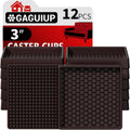 Non Slip Furniture Pads- 3"x3" Square Anti Skid Caster Cups Furniture Coasters, Anti-Sliding Grippers Floor