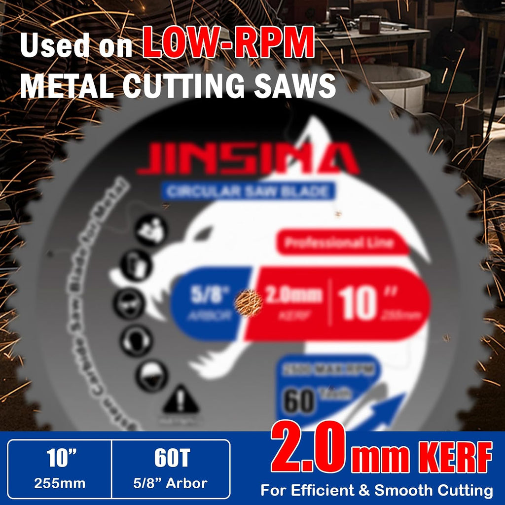 10" Table Saw Blade, TCT Metal Cutting Saw Blades with 60T