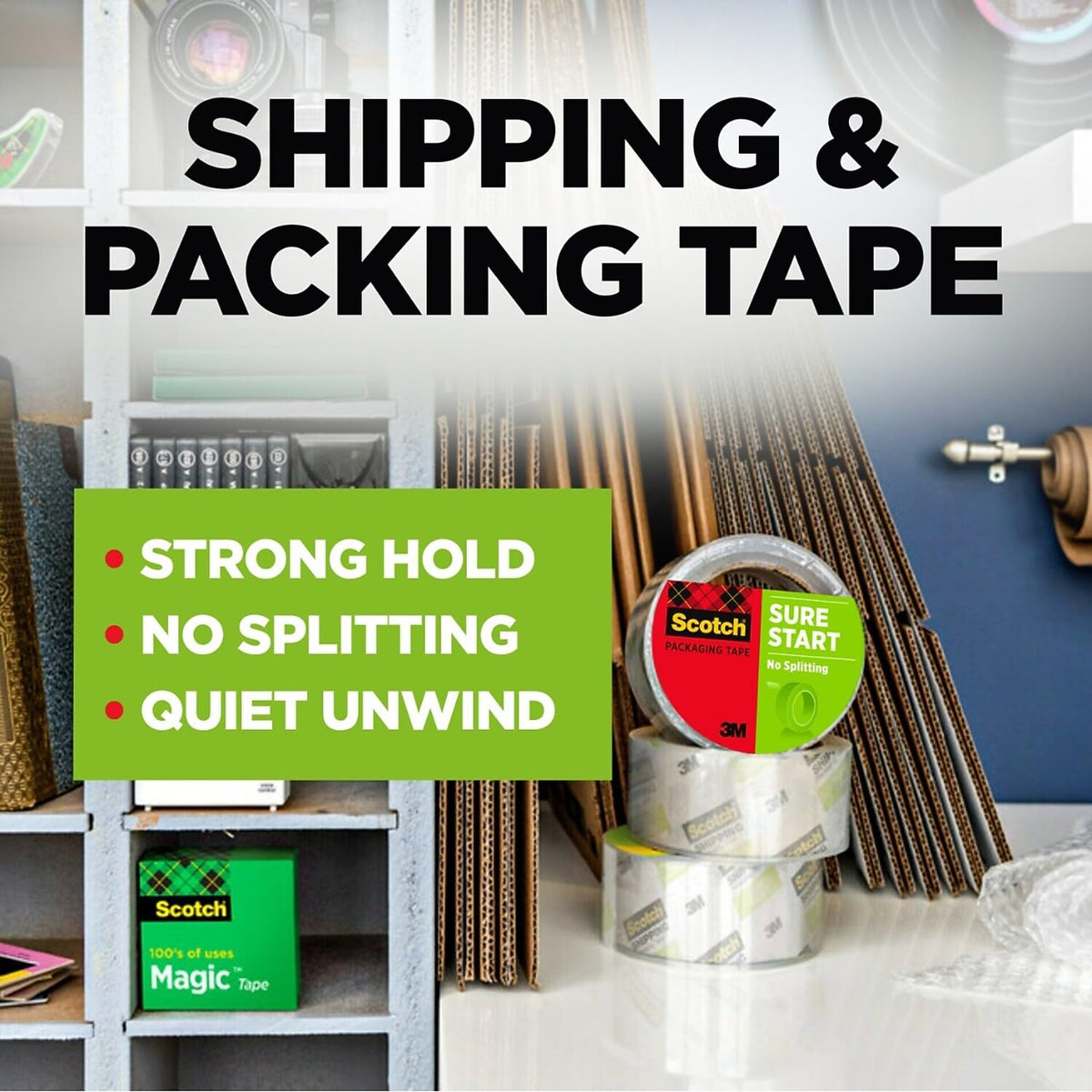 Packing Tape, 1.88" x 43.7 yds., Clear, 6/Pack (3450-40-6)