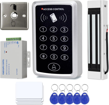 Door Entry System with Waterproof Access Control Keypad Power Supply DC 12V,Door Lock Release Switch,Electric Lock