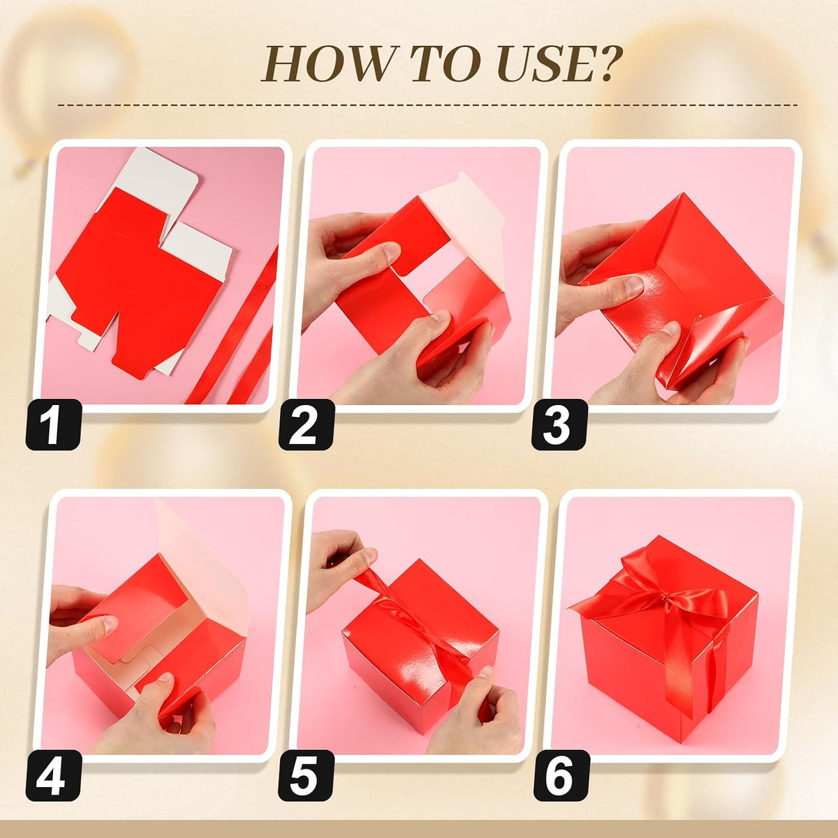 48 Pcs Wedding Gift Boxes with Lids Ribbon,Red,2 Inch
