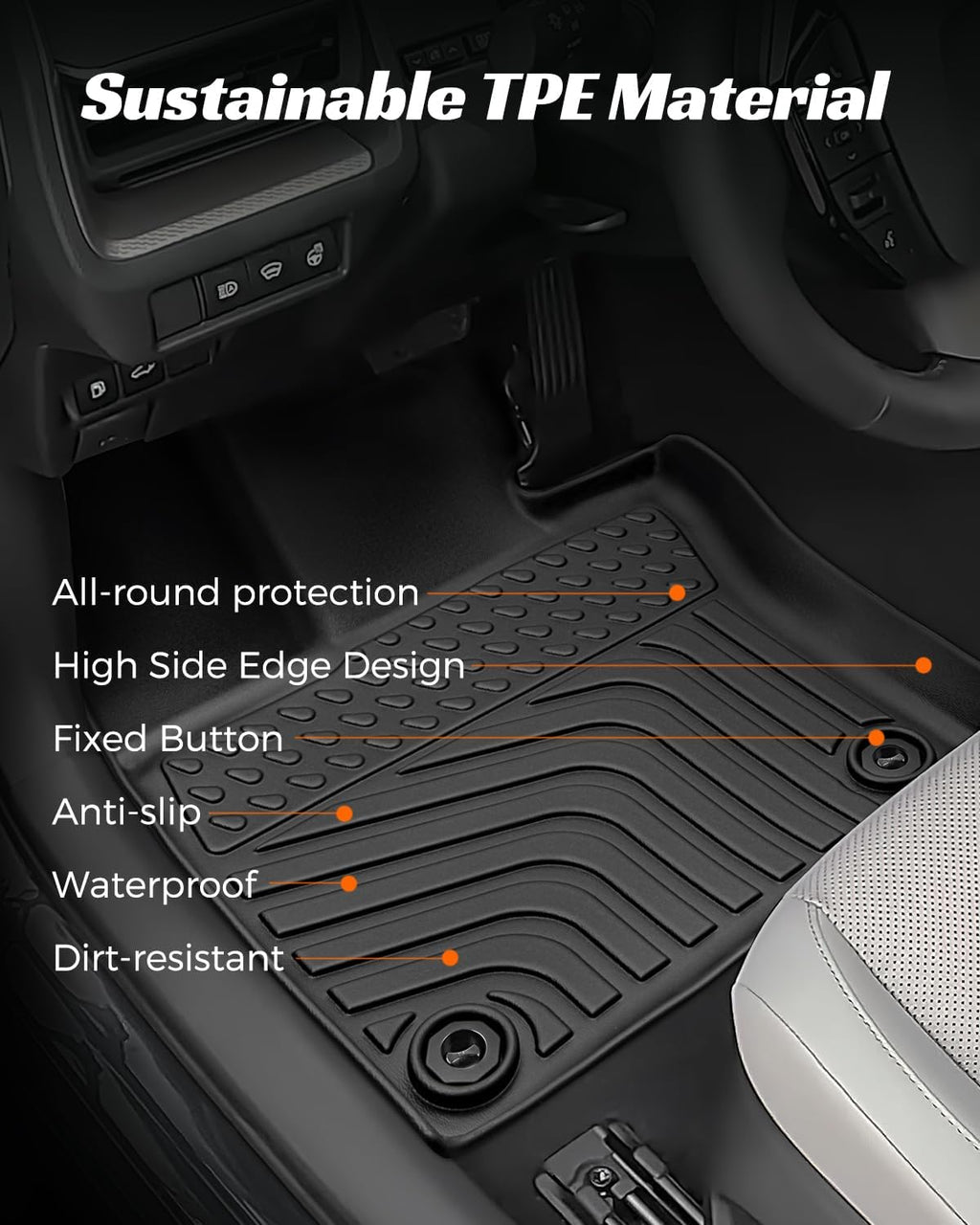 Floor Mats Cargo Liner for Toyota Prius & Prius Prime 2023 2024 2025 2026, All Weather Car Floor Mats for 5th Gen
