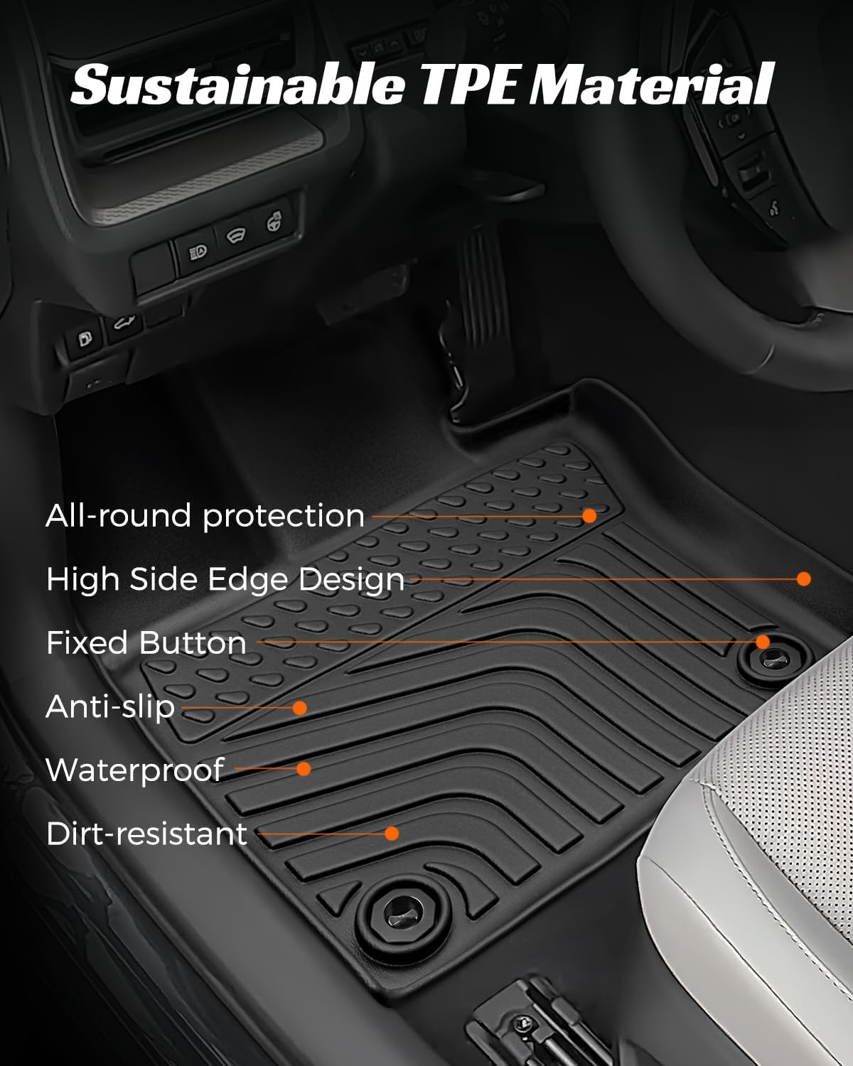 Floor Mats Cargo Liner for Toyota Prius & Prius Prime 2023 2024 2025 2026, All Weather Car Floor Mats for 5th Gen