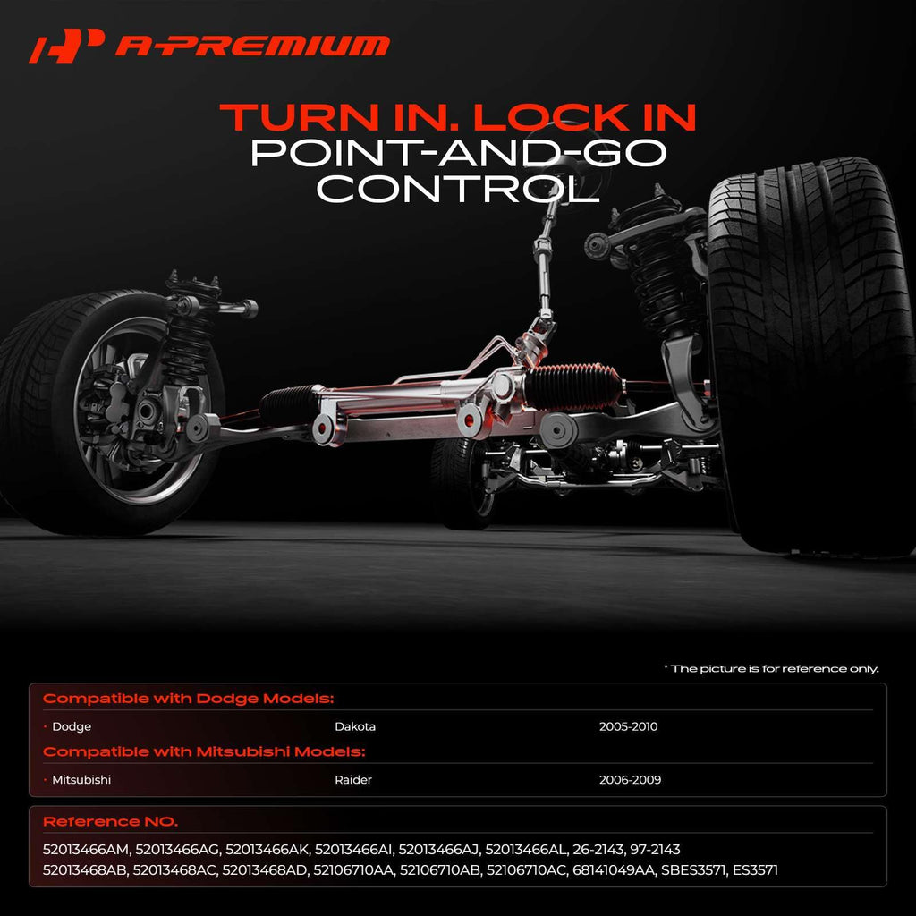 A-Premium Power Steering Rack and Pinion & Outer Tie Rod End Kit