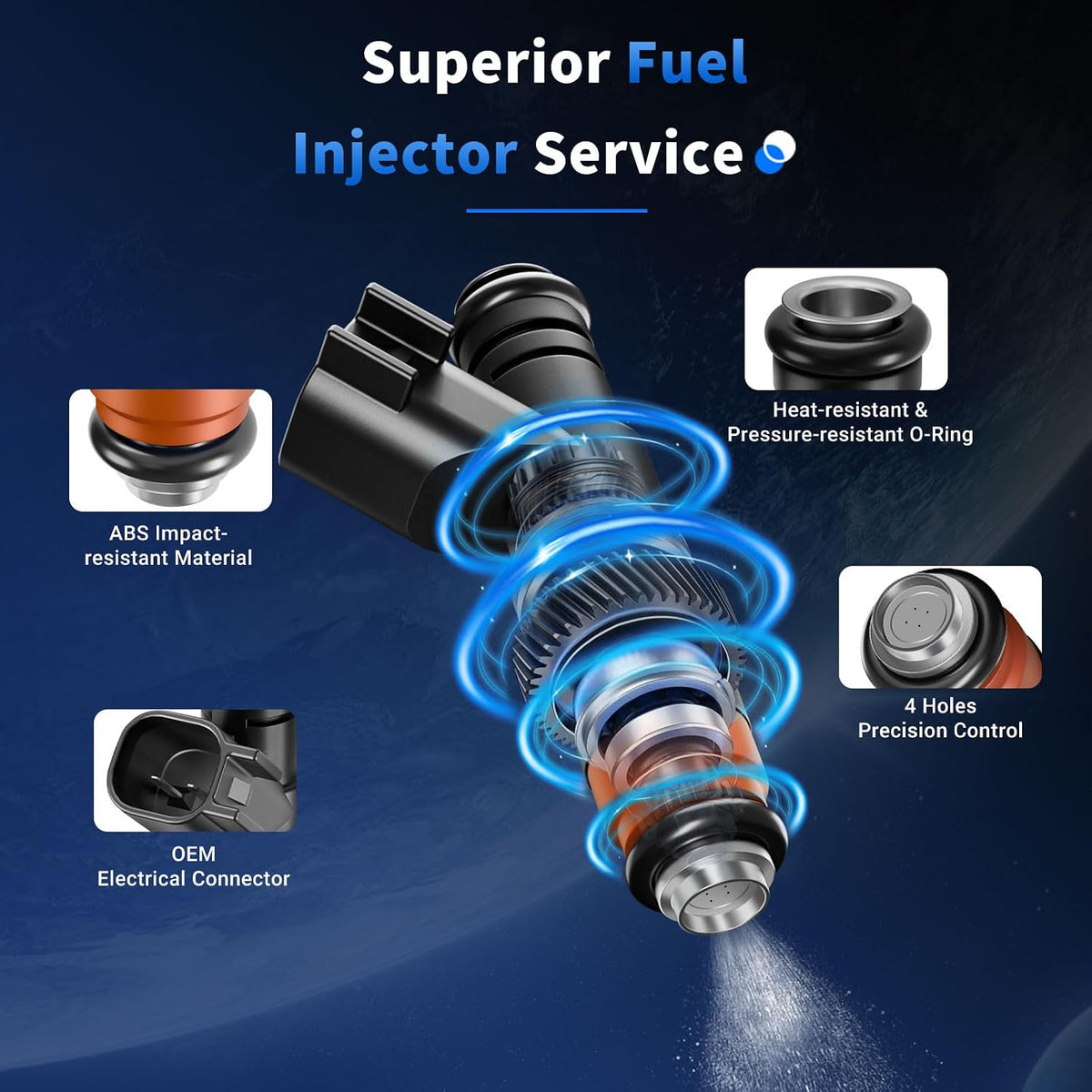 8Pcs Fuel Injectors Compatible with Ford Mercury