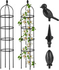 Garden Obelisk Trellis for Climbing Plants Outdoor 6 Ft Rose Bush Round Trellis for Pots Rustproof Metal Pipe with