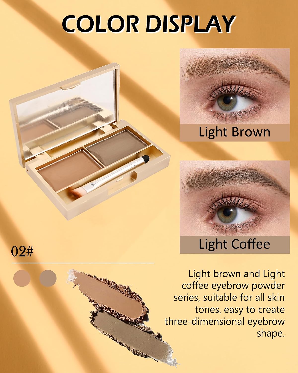 Eyebrow Powder Makeup Kit,Long Lasting Waterproof Eye Brow Powder for Women