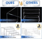 Acrylic Risers Display Stands, Acrylic Stands for Display 10Pcs 2Set | Riser Display Shelf Clear Display Stands Set