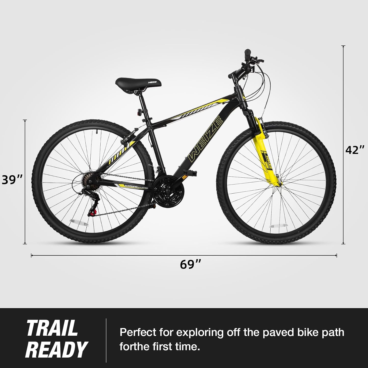 Hardtail Mountain Bike,29 Inch Wheels Outdoor Cycling Bike, 21-Speed Trigger Shifter, Aluminum Frame for Men and