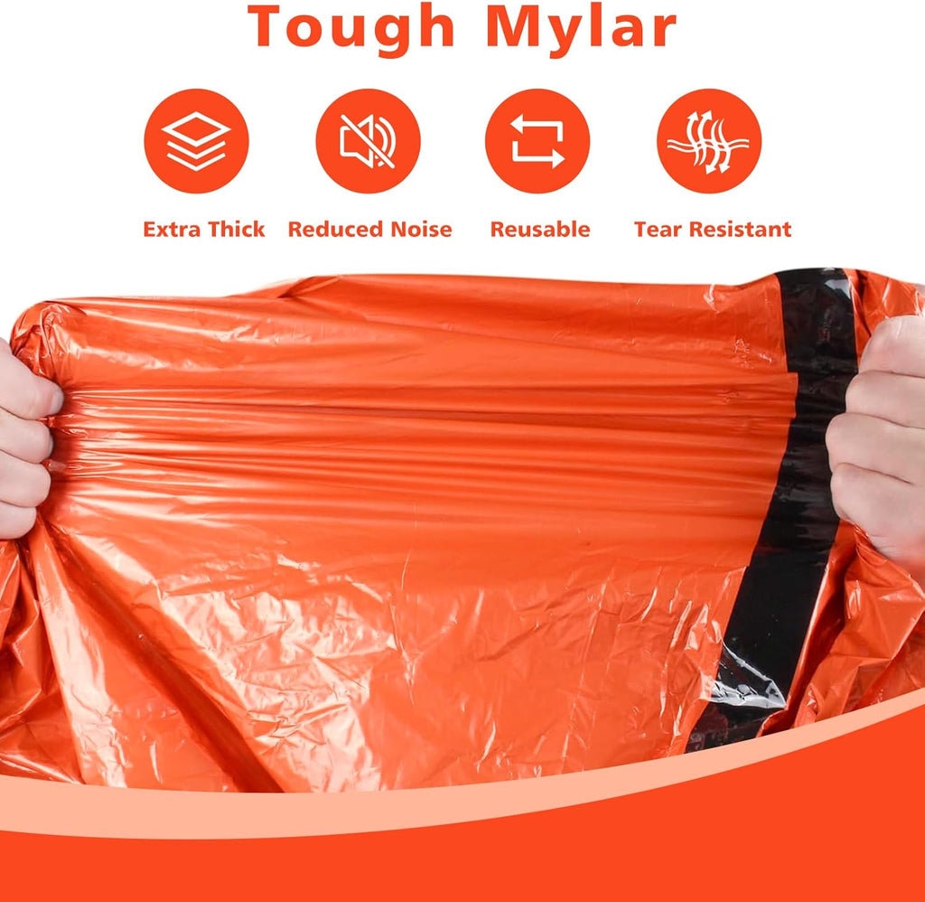 Emergency Sleeping Bag Survival Bag, Portable Waterproof Thermal Bivy Sacks,Bivvy Bags,Camping Mylar Sleeping Bag