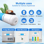 Inline Water Filter - With Fittings for Refrigerator & Ice Maker(2 Pack)