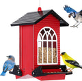 Squirrel Proof Bird Feeder for Outdoors,5LB Large Capacity,Metal Wild Bird Seed Feeder with Bilateral