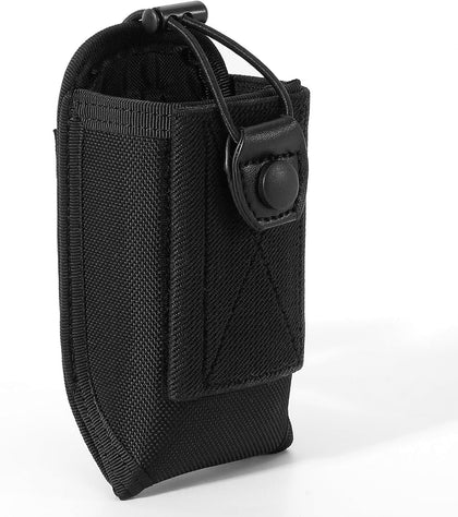 Universal Radio Holder Two Ways Radio Holster Walkie Talkies Pouch Duty Belt Nylon Case with Adjustable Elastic Flap