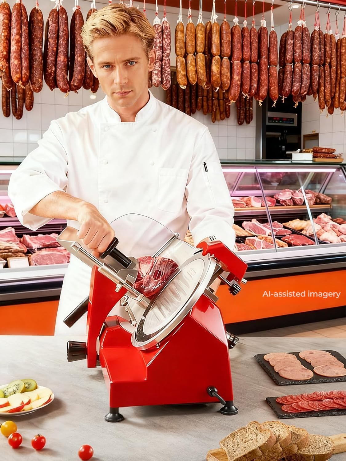 Commercial Meat Slicer, 300W Electric Deli Slicer, 10 Inch