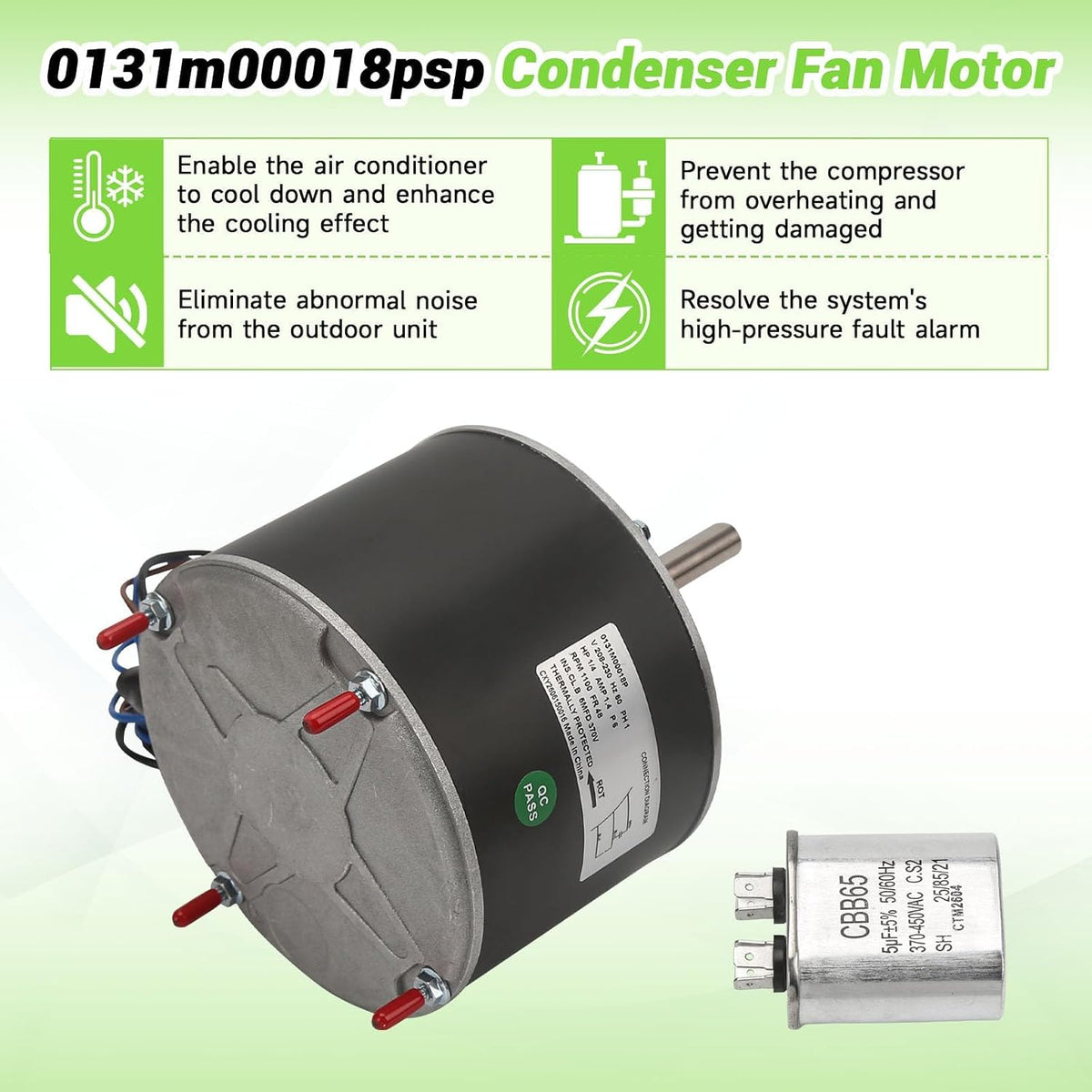 0131M00018P Condenser Fan Motor Replacement for Goodman