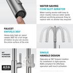 Oletto Touch Kitchen Faucet w/Pull Down Sprayer, Spot-Free Stainless