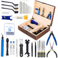 3D Printing Tool Set with Wood Box – 3D Printer Tools Features a deburring Tool, Wire Cutter, Drill, and Scraper for