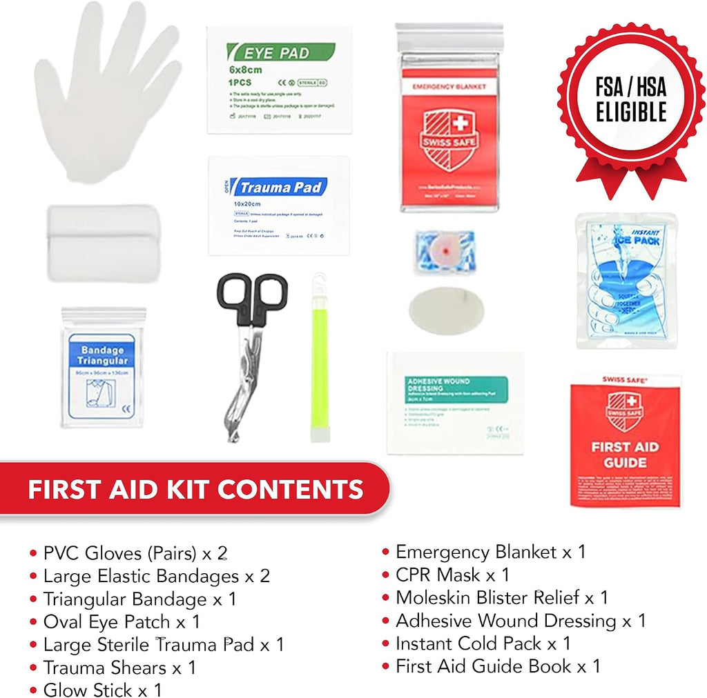 2-in-1 First Aid Kit for Car, Travel & Home, Businesses - Bonus Mini Kit for Medical Emergency Aid, Survival, Camping