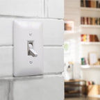 TayMac MASQUE 1-Gang Toggle Cover-Up Wall Plate, White