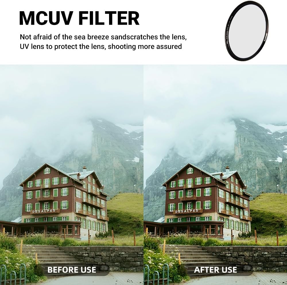 82mm UV/CPL/ND Lens Filter Kit (3 Pieces),Multi-Coated UV Protector, CPL Polarizing and ND2-ND400 Neutral Density