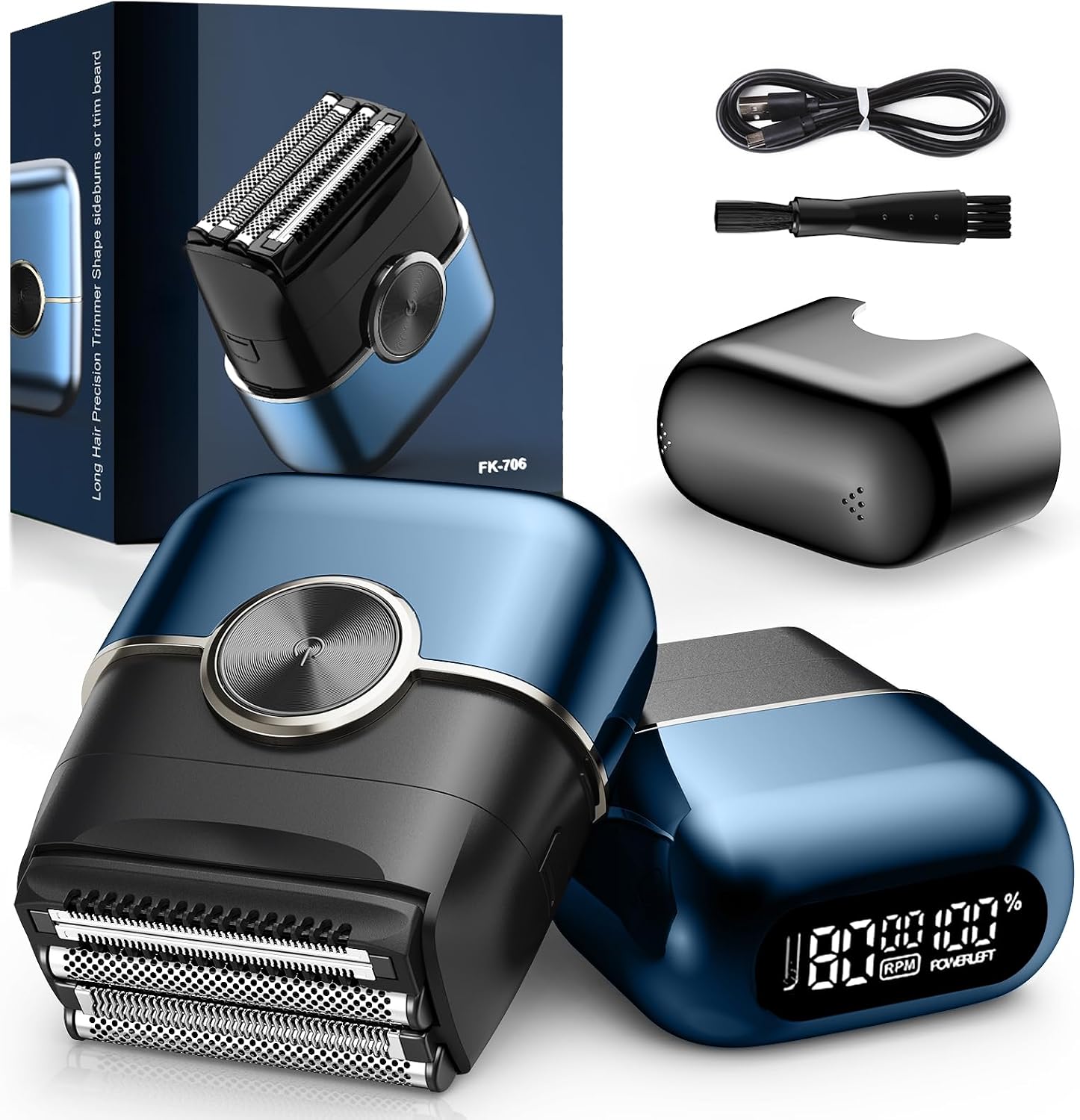 Electric Foil Shavers for Men: 4 Floating Blades & Dual Speed | Mini Electric Razors for Men With Wet or Dry