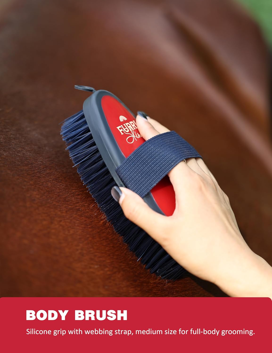 Horse Grooming Kit, 9 Piece Grooming Brush Set with Silicone Curry Comb for Bathing & Shedding Shadowberry