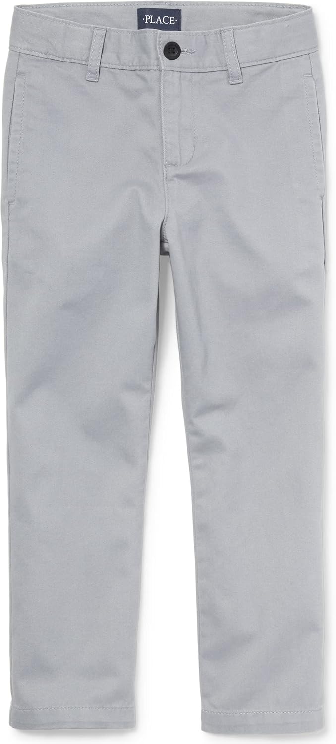 Boys Stretch Chino Pants,Fin Gray Single,18H