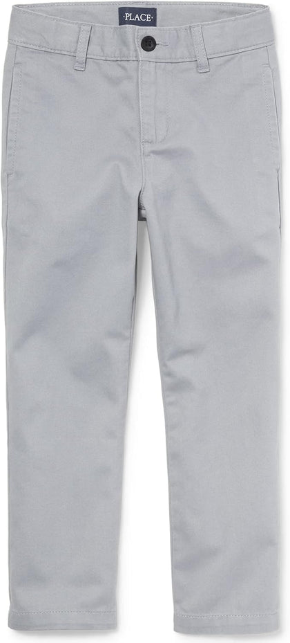 Boys Stretch Chino Pants,Fin Gray Single,18H