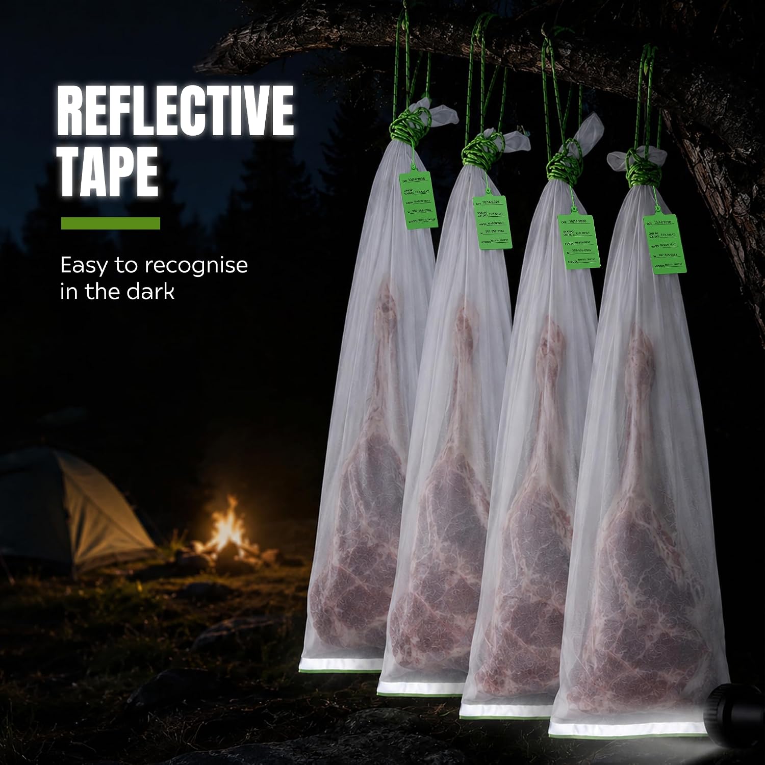Elk Game Bags, Field Dressing Meat Bags for Elk Deer Moose, 5 Pack | Protect Harvested Meat in the Field, Breathable