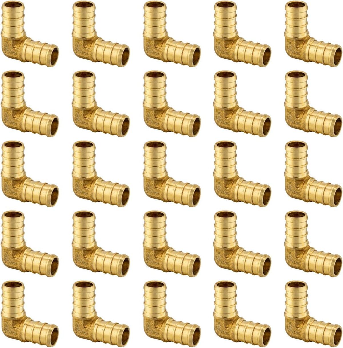 25PACK EFIELD 1/2 Inch Pex Elbow Barb Crimp Brass Fitting(PEX1807052-25)