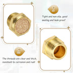 MECCANIXITY 3pcs Air Compressor Muffler 1/4" NPT-13mm Male Thread Sintered