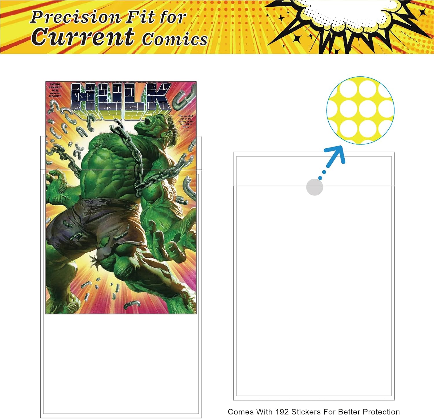 100ct Current Comic Bags and Boards - Reusable Modern Comic Sleeves | Protect Modern Comics from Scratches, Dust &
