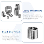 uxcell 30pcs Wire Thread Inserts 1/2-13 UNC 1.5D(3/4") 304 Stainless Steel Helical Type Coiled Thread Repair Kit Wire Screw Threaded Sleeve Sheath for Mechanical Equipment