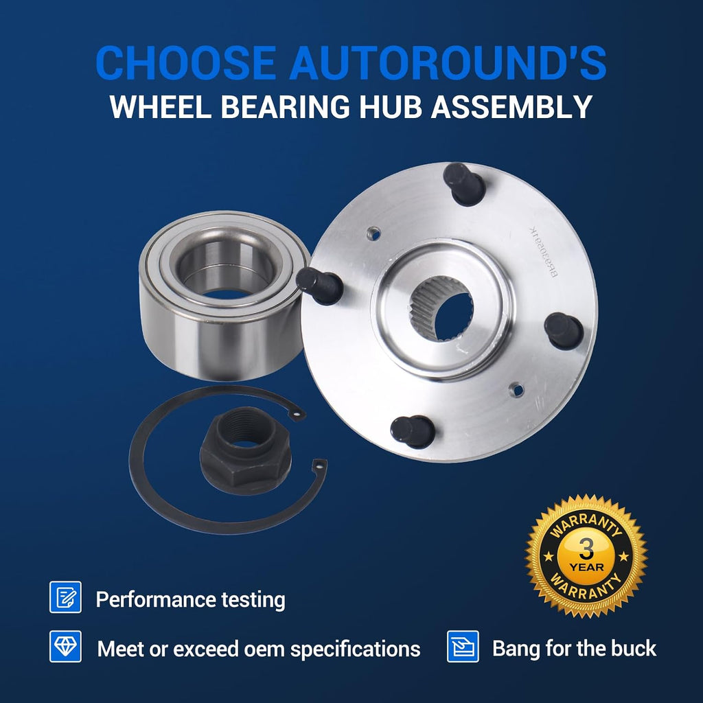 Autoround BR930591K Front Wheel Hub Assembly Fits Honda Accord 2.3L 98-02