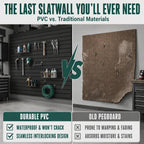 PVC Slatwall Panels, Garage Slat Wall Storage, 4x8 ft Black 2-Pack