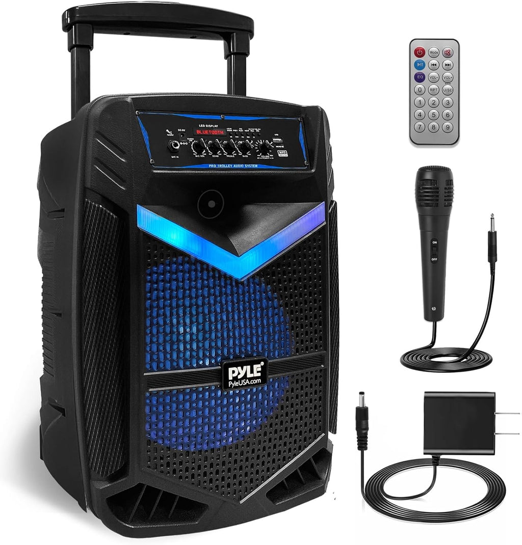 Portable Bluetooth PA Speaker System - 1200W Rechargeable Outdoor Bluetooth Speaker Portable PA System w/ 15”