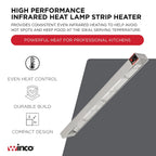 48" Food Heat Lamp Strip Heater with Undermount Brackets