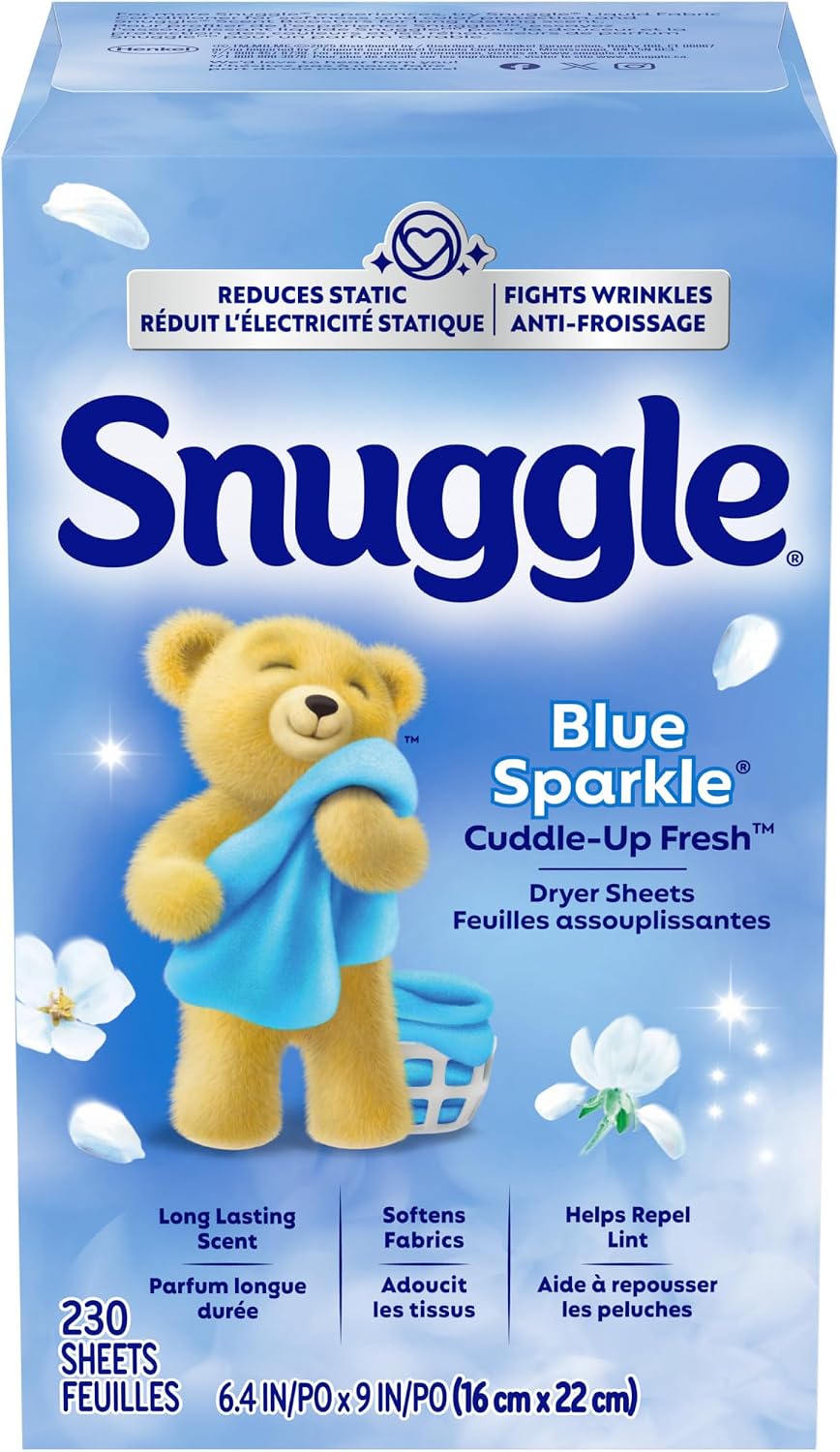 Fabric Softener Dryer Sheets, Blue Sparkle, 230 Count