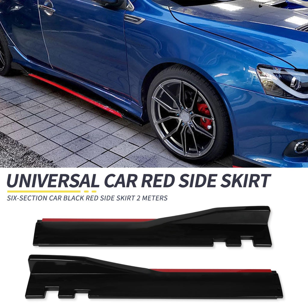 2PCS Universal Car Side Skirts, 86.6" Side Skirts Splitter Lip