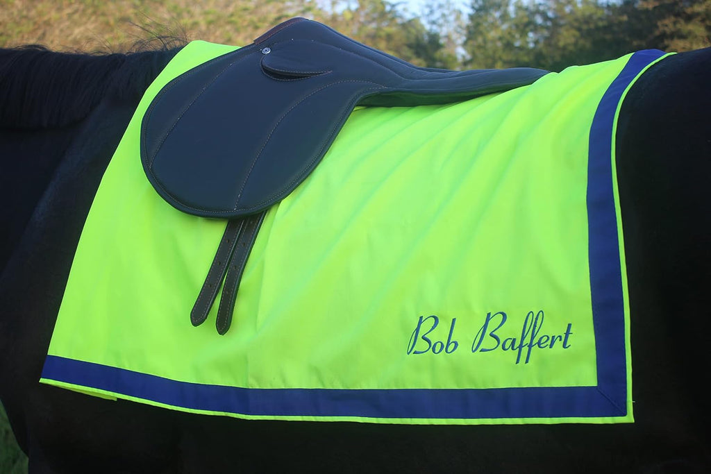 Custom Saddle Towel with Trim, Embroidered Saddle Pad for Horses