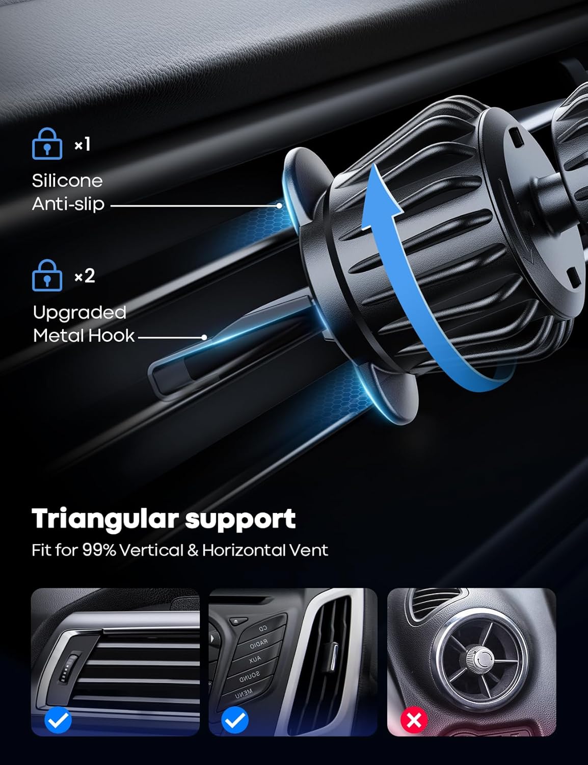 for MagSafe Car Mount - [20 Super Magnets] Magnetic Phone Holders for Your Car, Air Vent Phone Holder Car, HandsFree