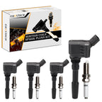 Ignition Coil & Spark Plug Pack 4 Compatible with Audi Volkswagen