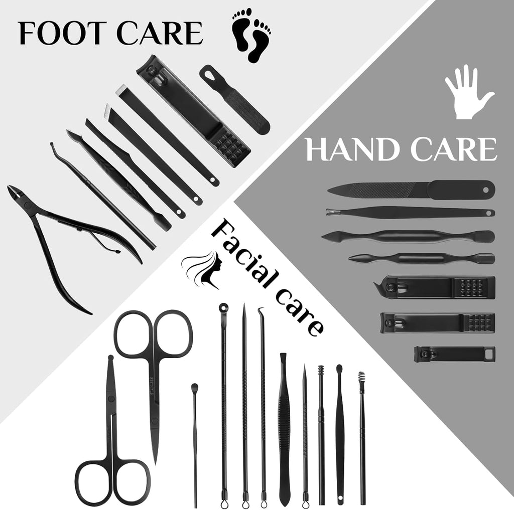 Manicure Set Professional Nail Clipper Kit-26 Pieces Stainless Steel Manicure Kit,Nail Care Tools with Luxurious