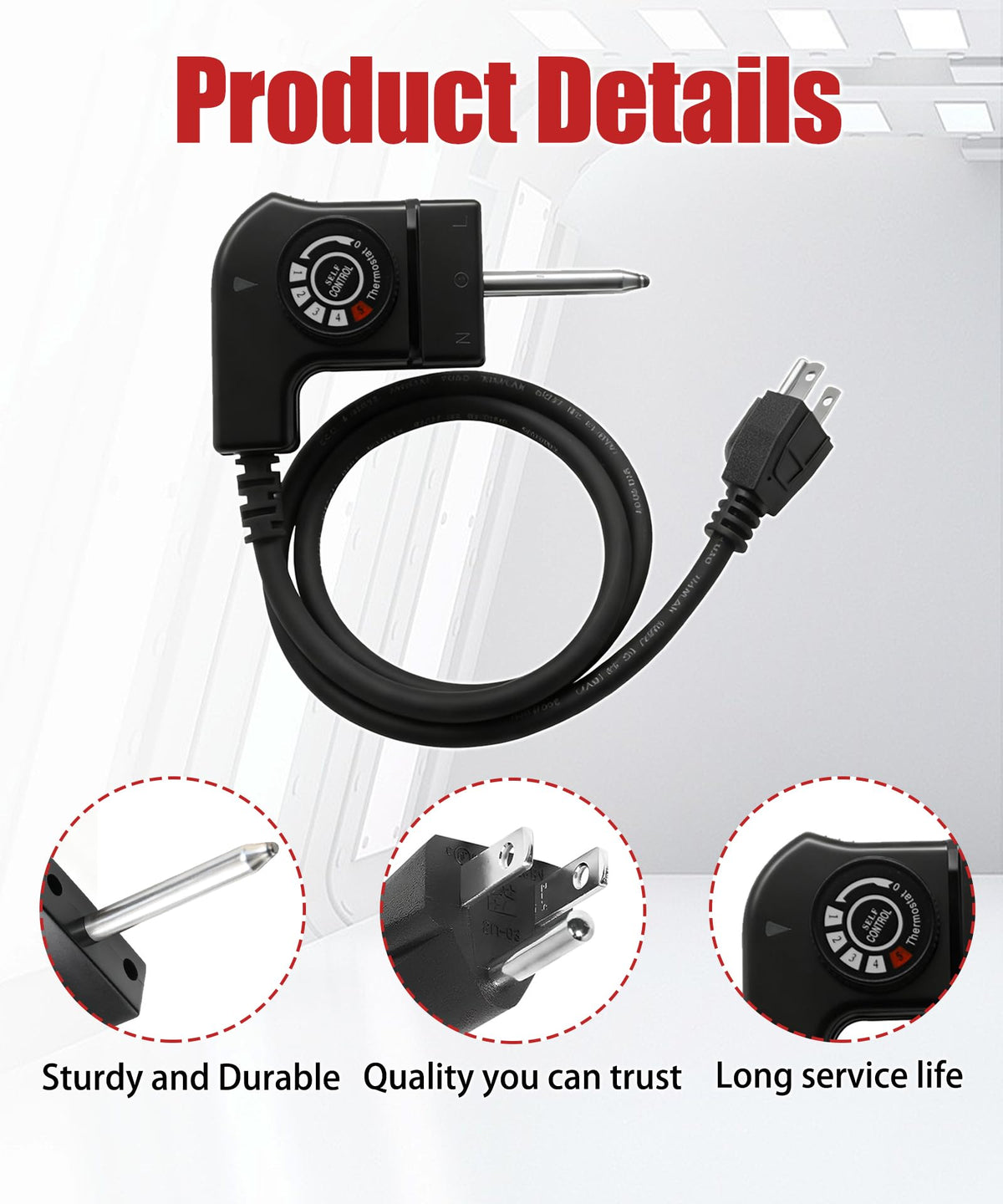 2PCS 15A 125V Electric Skillet Cord Replacement