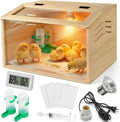 15.74 x 11.81 x 11.81” Chick Brooder Box with Heating Lamp, Poultry Brooder with Heaters, Wooden Brooder Box for Baby
