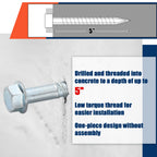 40 Pack 1/2" X 5" Concrete Anchors and Screw Kits Galvanized