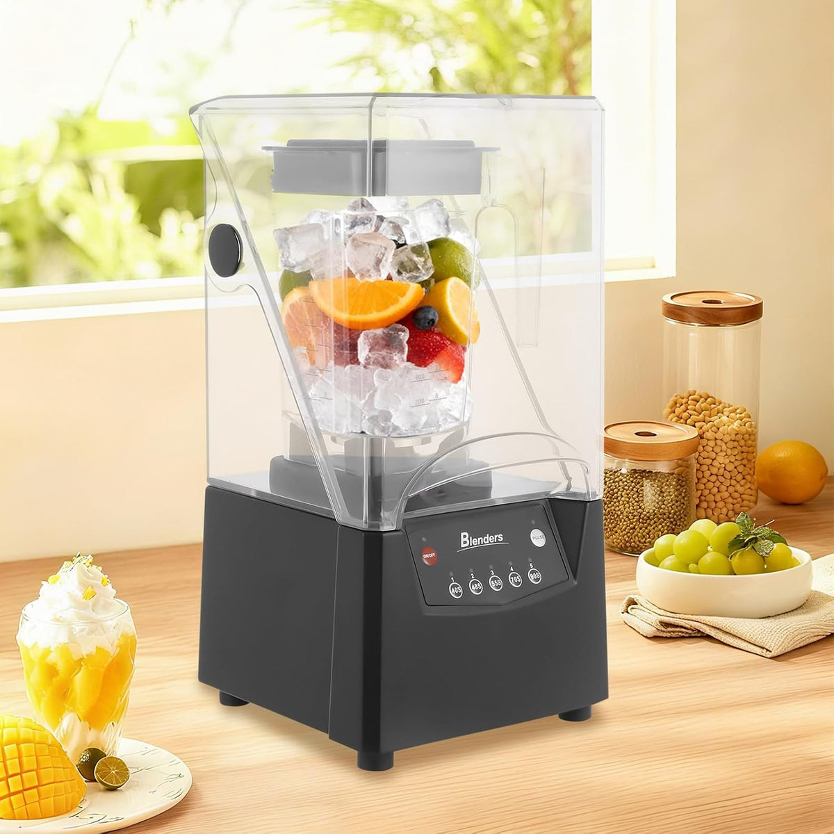 0.48gal Commercial Blender with Removable Soundproof Shield