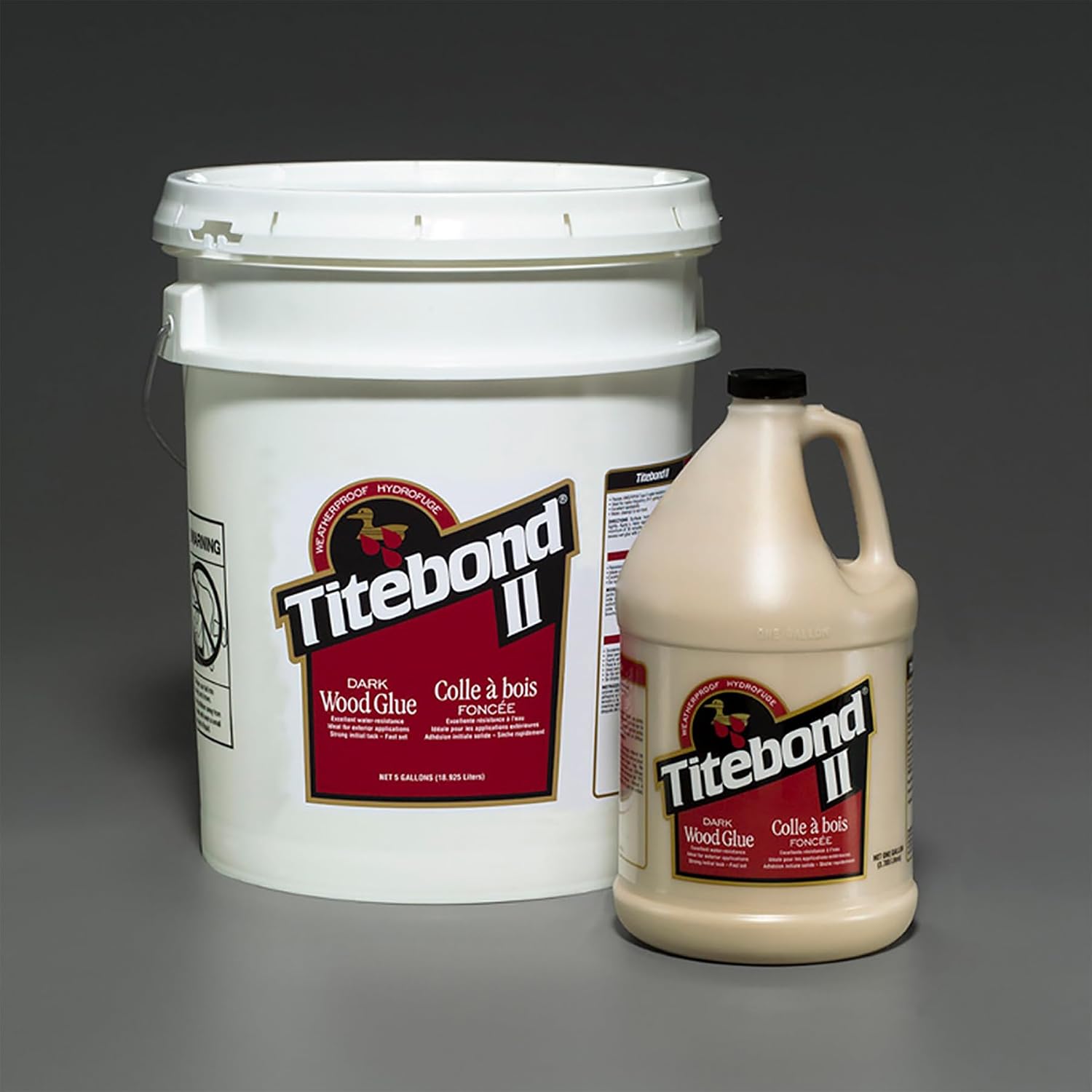 II Dark Wood Glue 16 Oz. – Water-Resistant Brown Adhesive for Interior/Exterior Use, Strong Fast-Set Formula, Easy